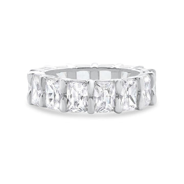 Eternity Stackable Band Simulated CZ 925 Sterling Silver Wedding Ring